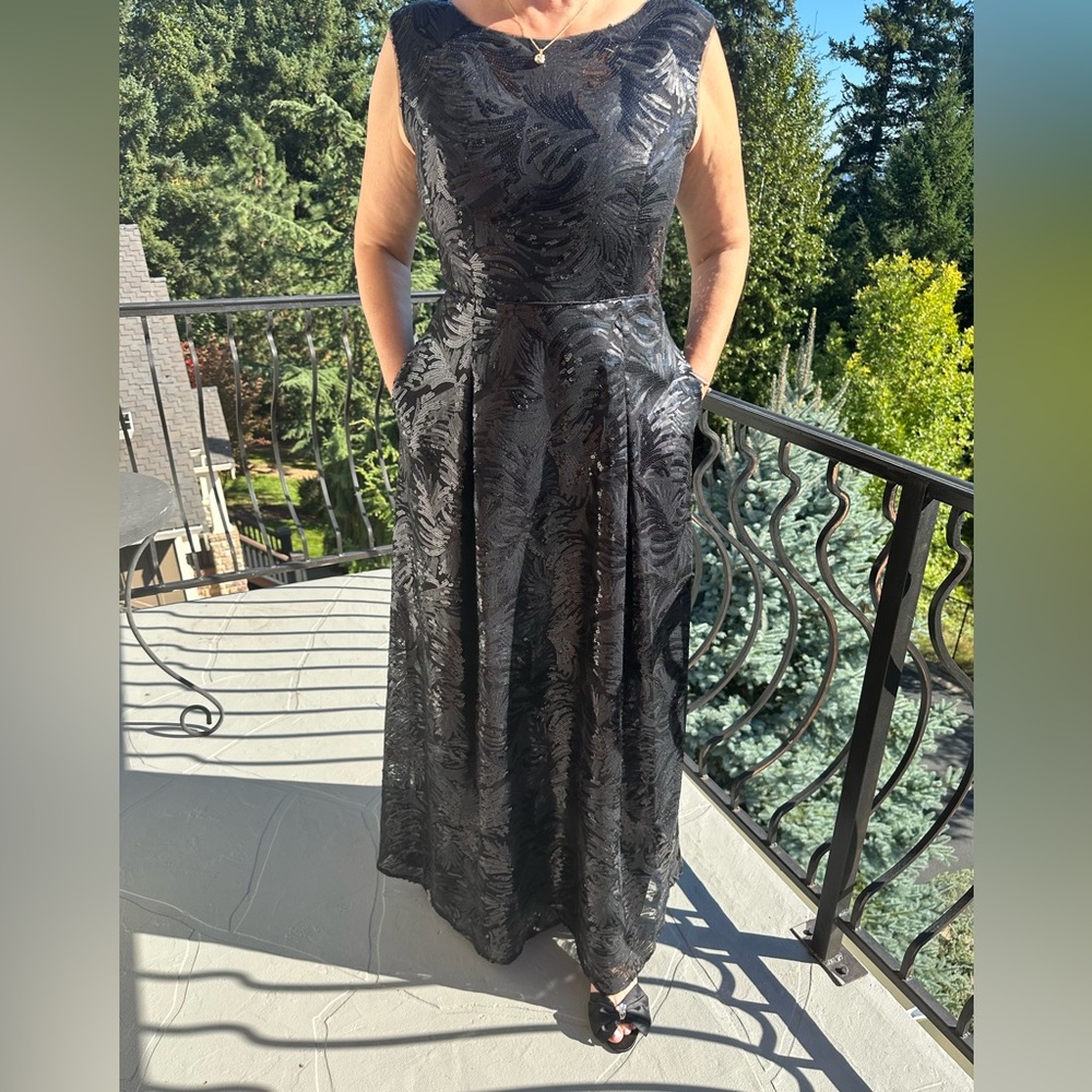 Karl Lagerfeld black sequin formal dress gown